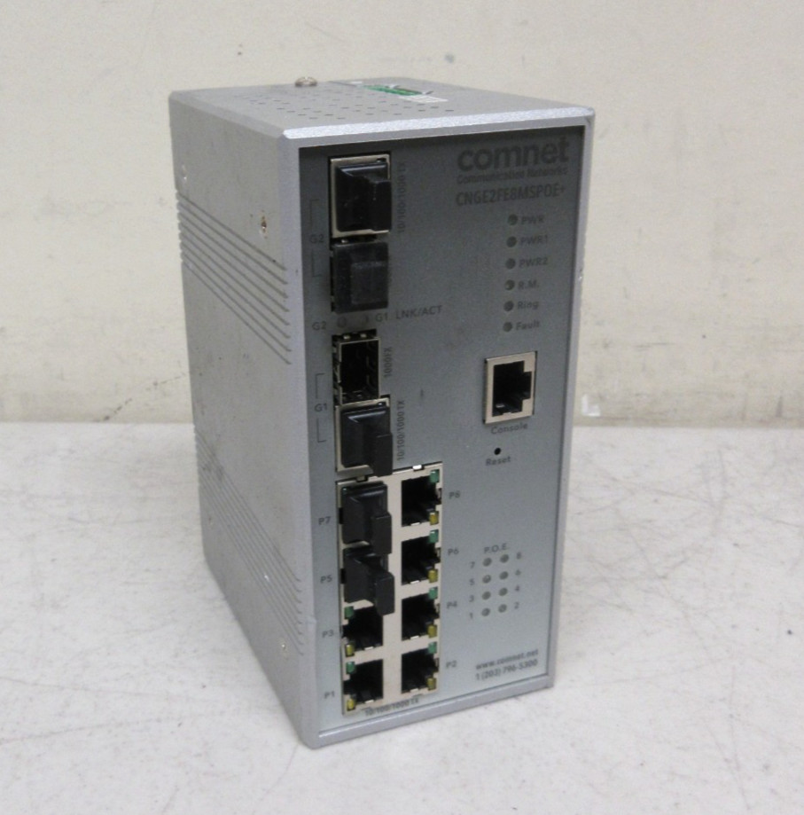 COMMUNICATION NETWORKS COMNET CNGE2FE8MSPOE+ 8PORT 100MBPS Hardened Switch