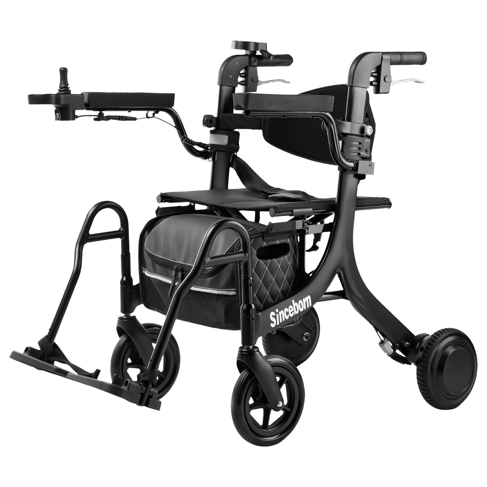 Three-in-one wheelchair, mobility scooter, and transport wheelchair for the elde