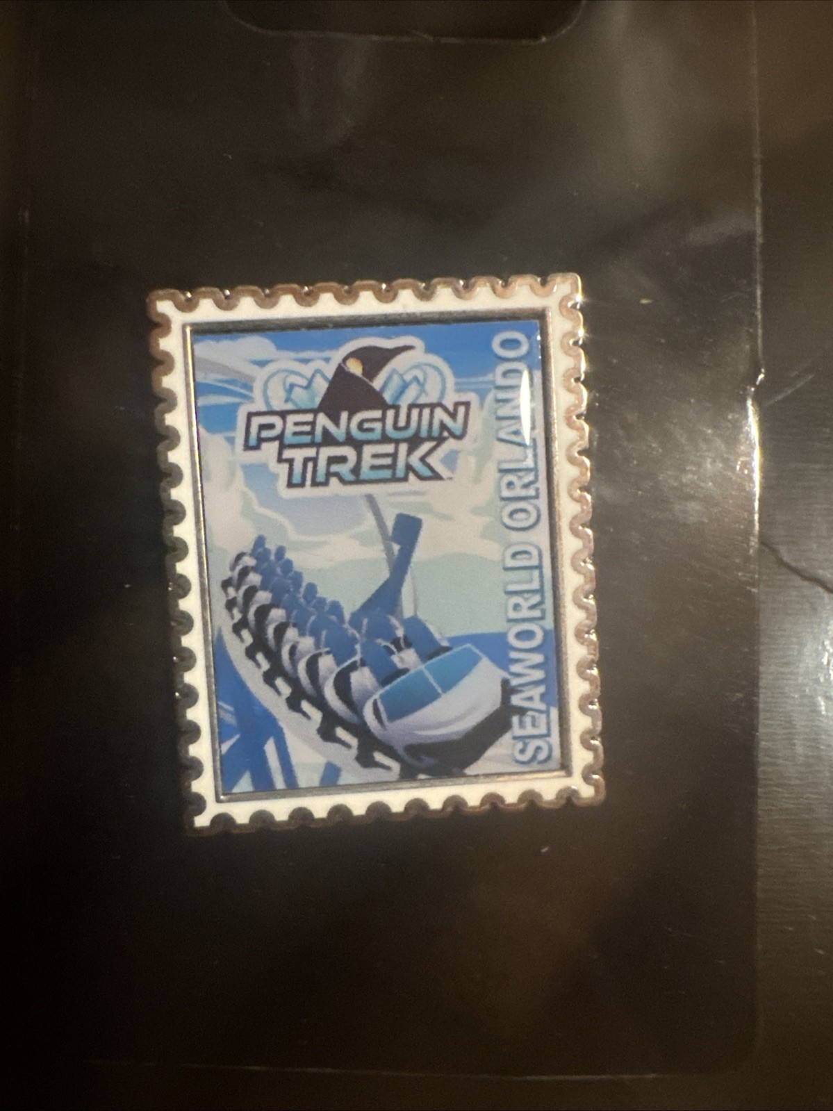 Seaworld, Orlando, Penguin Trek, Roller Coaster Stamp Pin