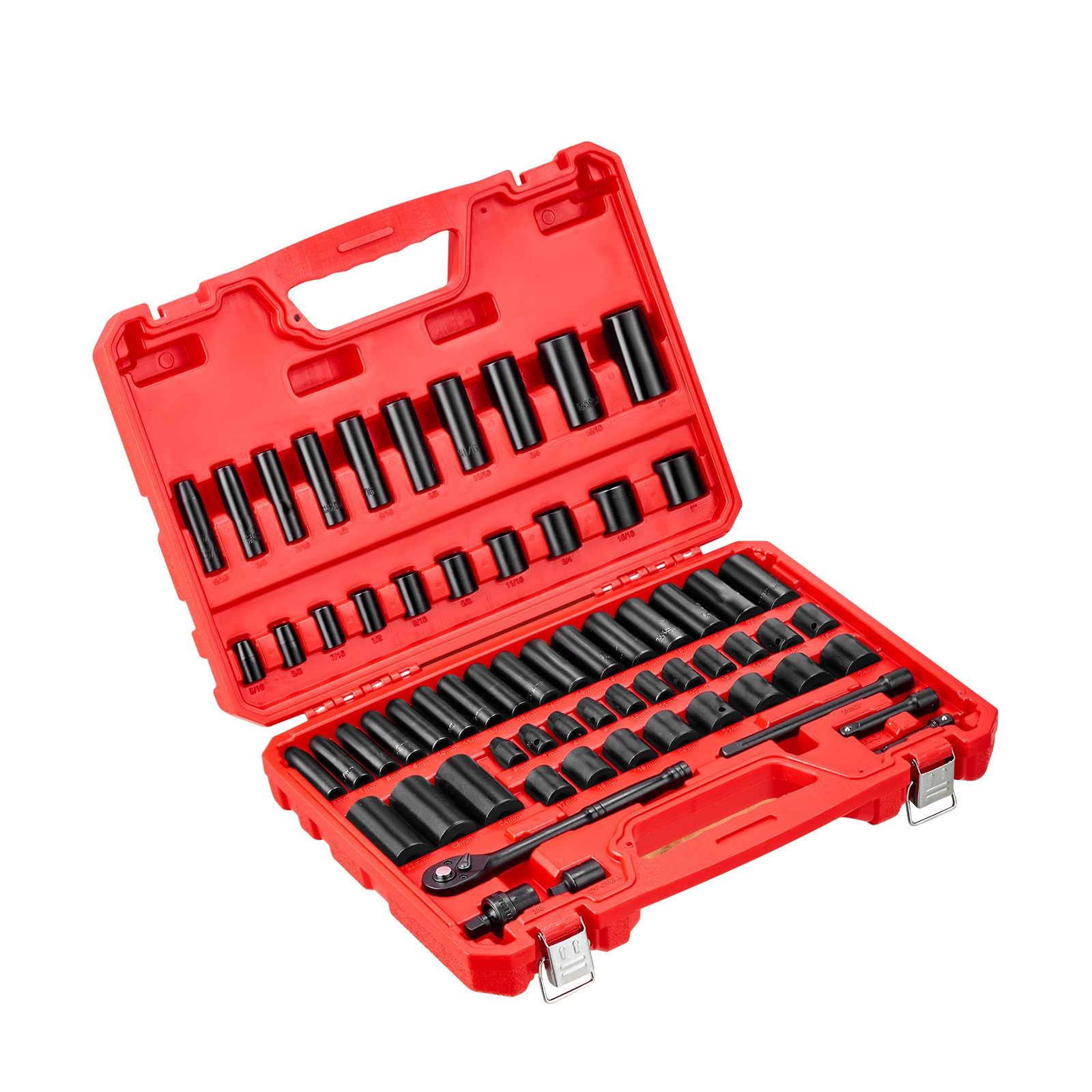 Uimoso 64-Piece 3/8 in Drive Impact Socket Set SAE 5/16-1 in & Metric 6-24 mm Uimoso 64-Piece 3/8 in Drive Impact Socket Set SAE 5/16-1 in & Metric 6-24 mm