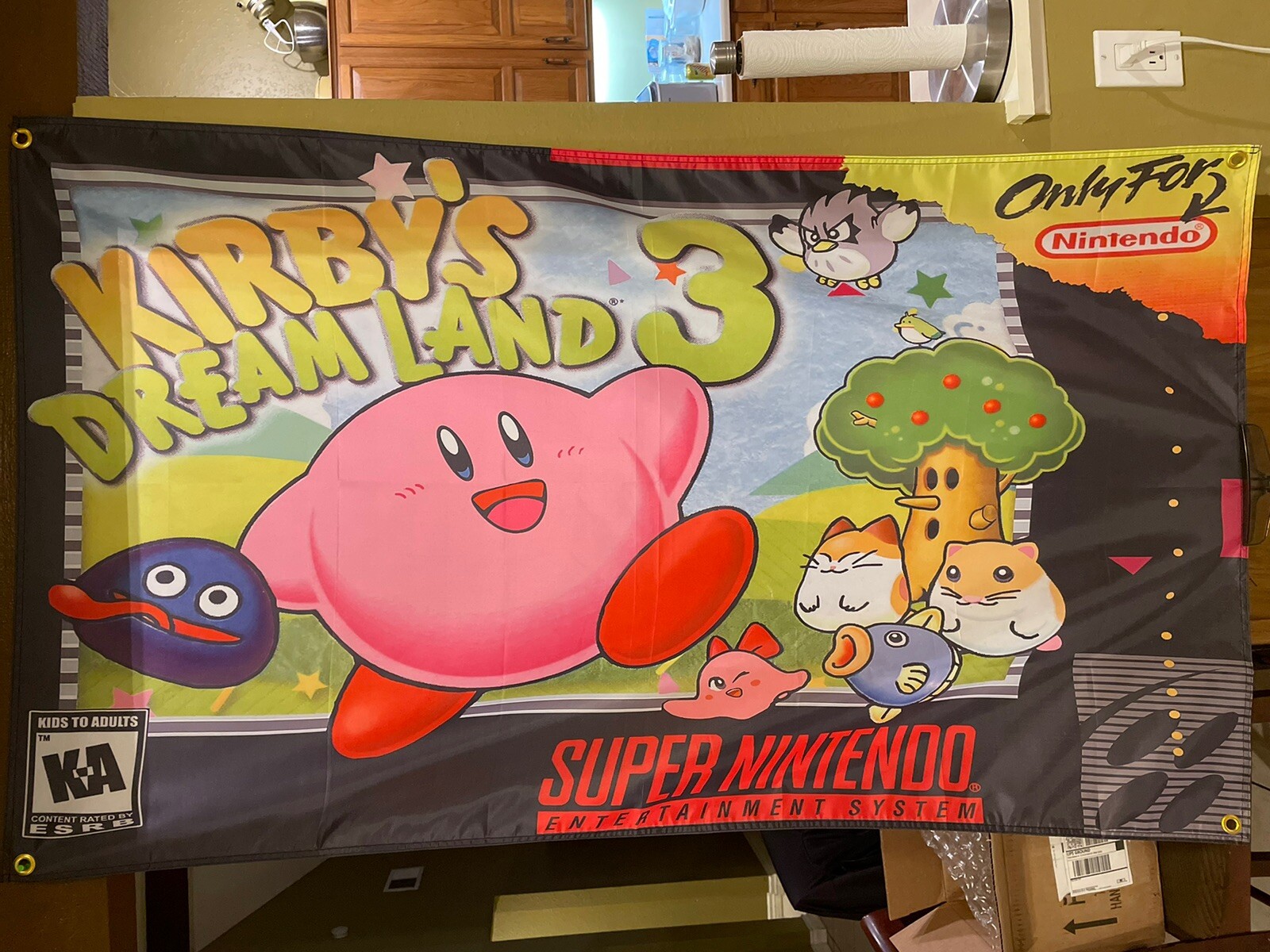 Kirby\'s Dream Land 3 5\' Flag Super Nintendo Entertainment System SNES 1997