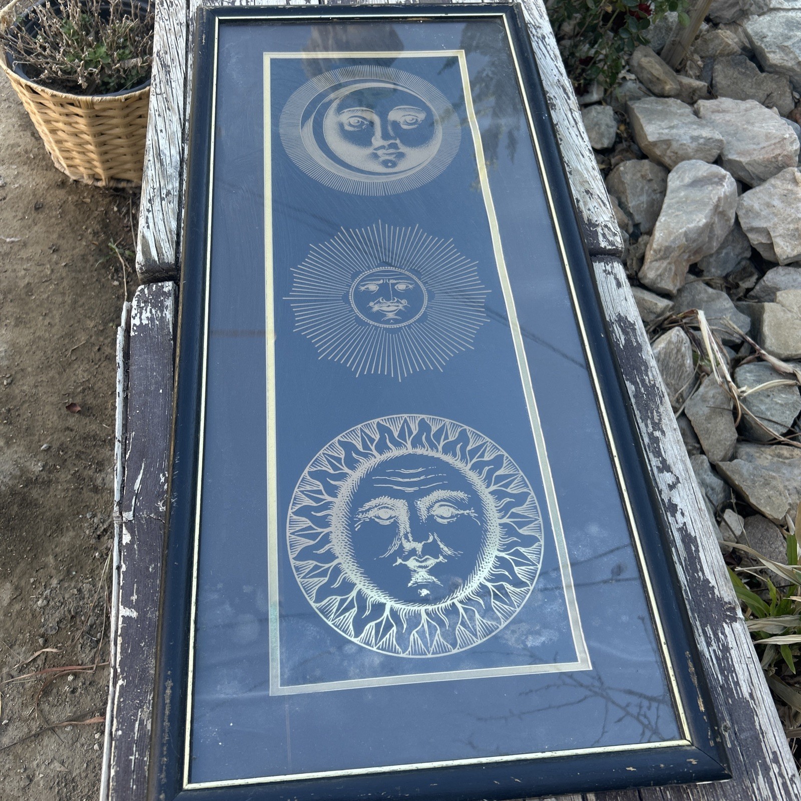Vintage Piero Fornasetti Sun Motifs “Sole E Luna” Framed Print