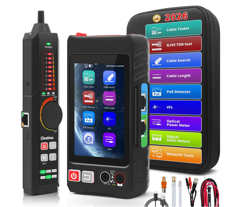 Herramienta de red RJ45 con TDR, medición de longitud y pantalla IPS