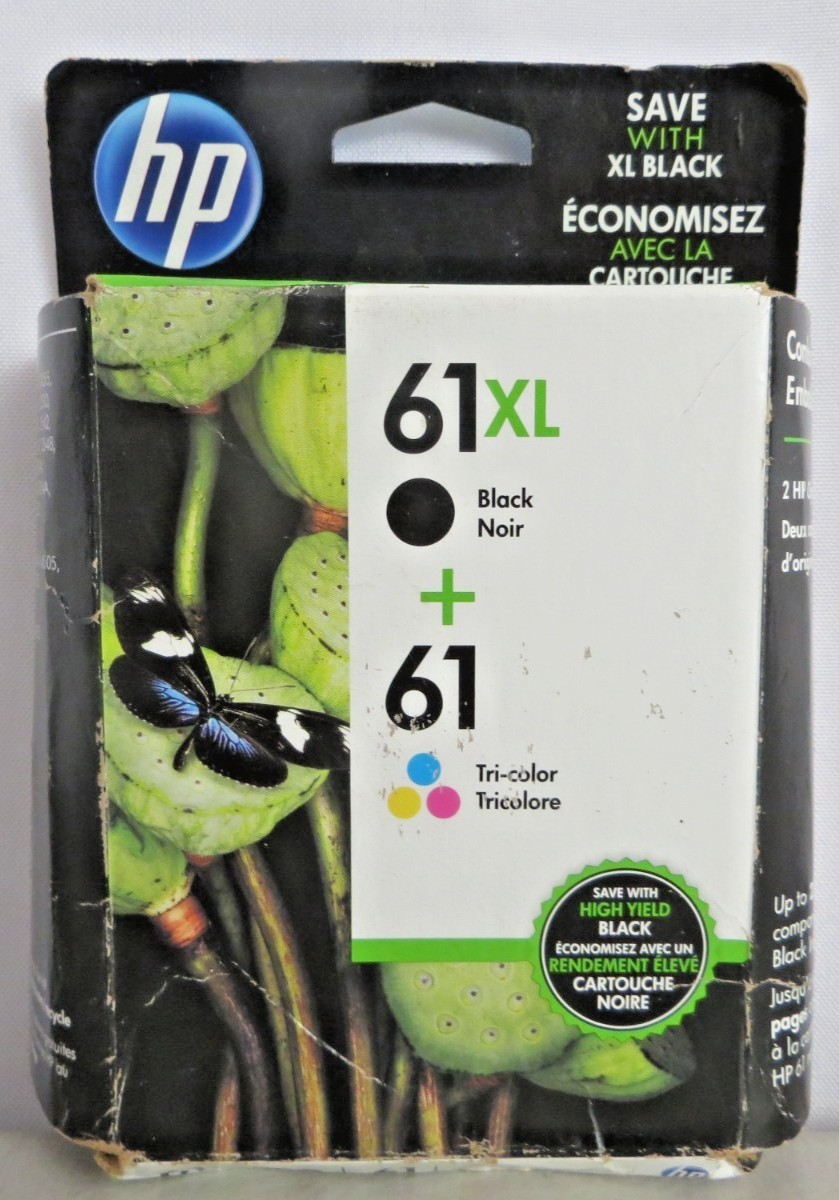 Genuine HP 61XL & 61 Ink Cartridge 2Pk Black/Tri-Color Combo Genuine HP 61XL & 61 Ink Cartridge 2Pk Black/Tri-Color Combo
