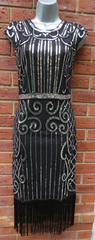 BNWT 1920\'s gatsby style silver and gold flapper dress size 12