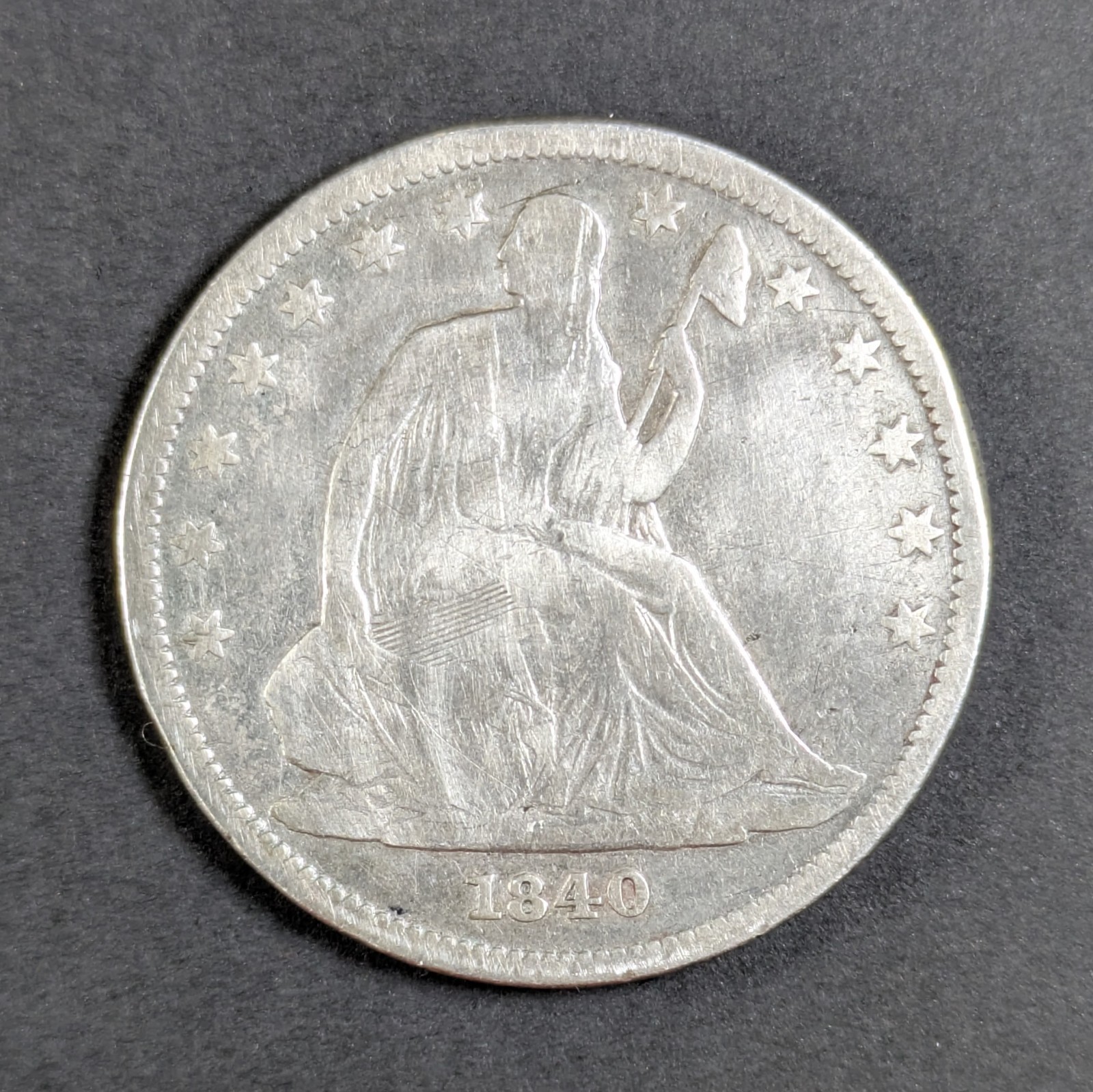 1840 Seated Liberty Silver Half Dollar Reverse of 1839