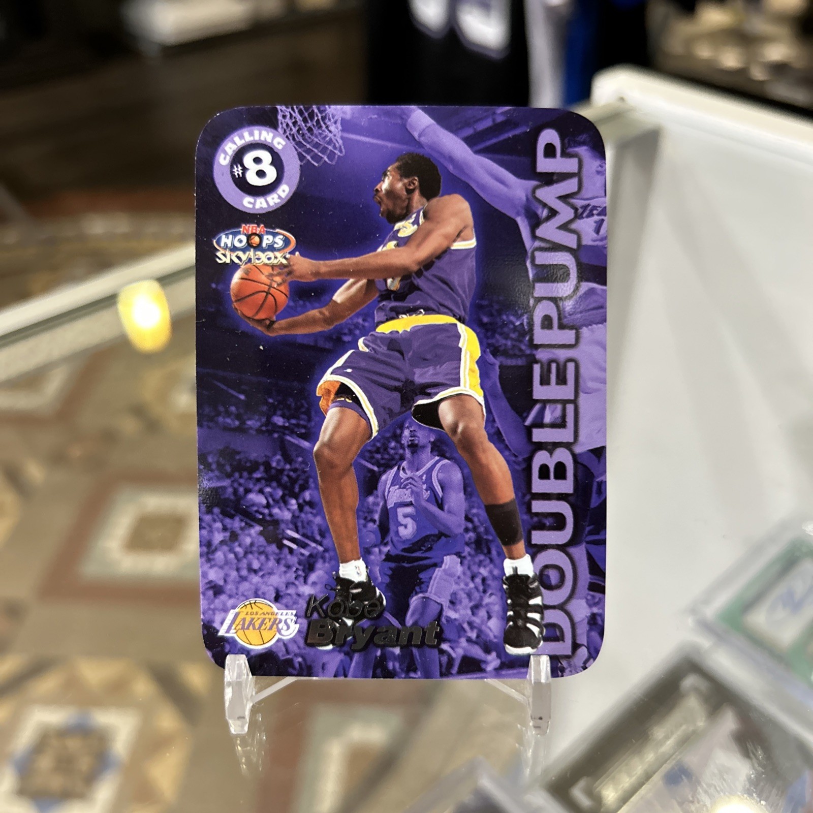 1999-00 Skybox NBA Hoops Calling Card #1 Kobe Bryant Double Pump Die Cut Insert