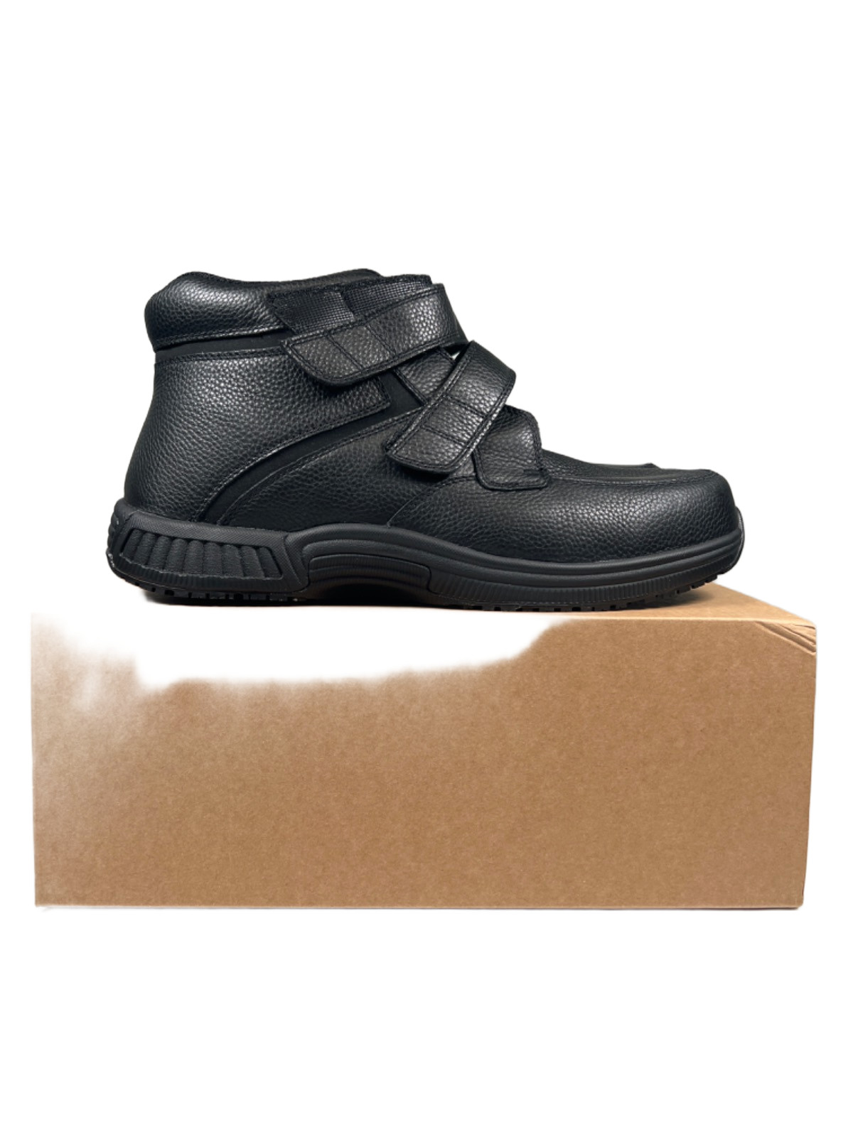 Orthofeet Men\'s Black Leather Glacier Gorge Comfort Boots - 11 XWide 4E