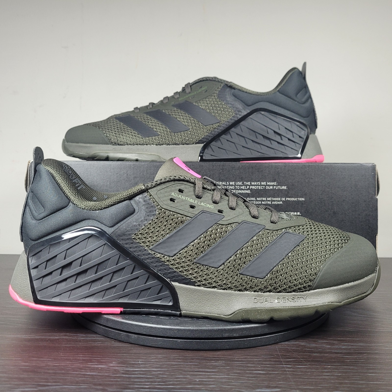 Adidas Dropset 3 Trainer Shoes Shadow Olive Black Lucid Pink ID8630 Men\'s Sz 12 Adidas Dropset 3 Trainer Shoes Shadow Olive Black Lucid Pink ID8630 Men\'s Sz 12