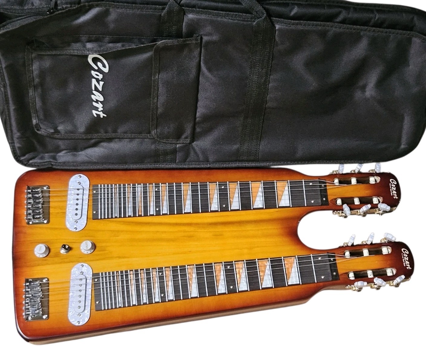 NEW DOUBLE NECK SOLID 6/6 SUNBURST HAWAIIAN LAP STEEL ELECTRIC GUITAR NEW DOUBLE NECK SOLID 6/6 SUNBURST HAWAIIAN LAP STEEL ELECTRIC GUITAR
