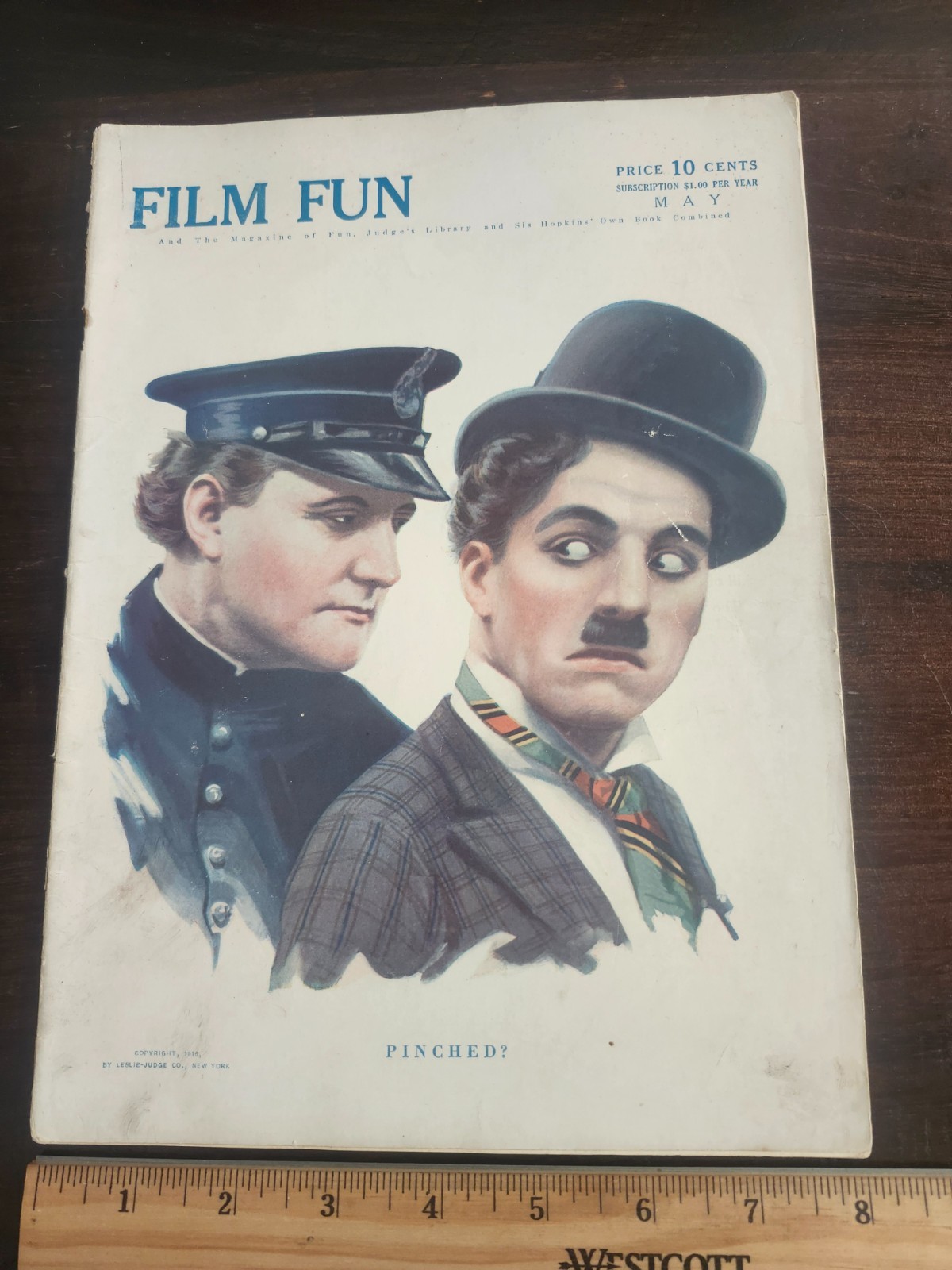 Rare 1916 Film Fun Magazine May Charlie Chaplin Cover #326 Rare 1916 Film Fun Magazine May Charlie Chaplin Cover #326