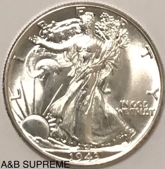 1943 Walking Liberty Half Dollar From OBW Roll Estate CH-GEM Bu Unc 90% Silver 1943 Walking Liberty Half Dollar From OBW Roll Estate CH-GEM Bu Unc 90% Silver