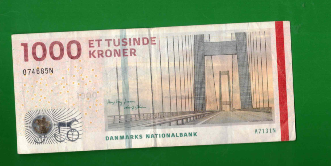 DENMARK 1000 KRONER 2012 PICK 69b USED