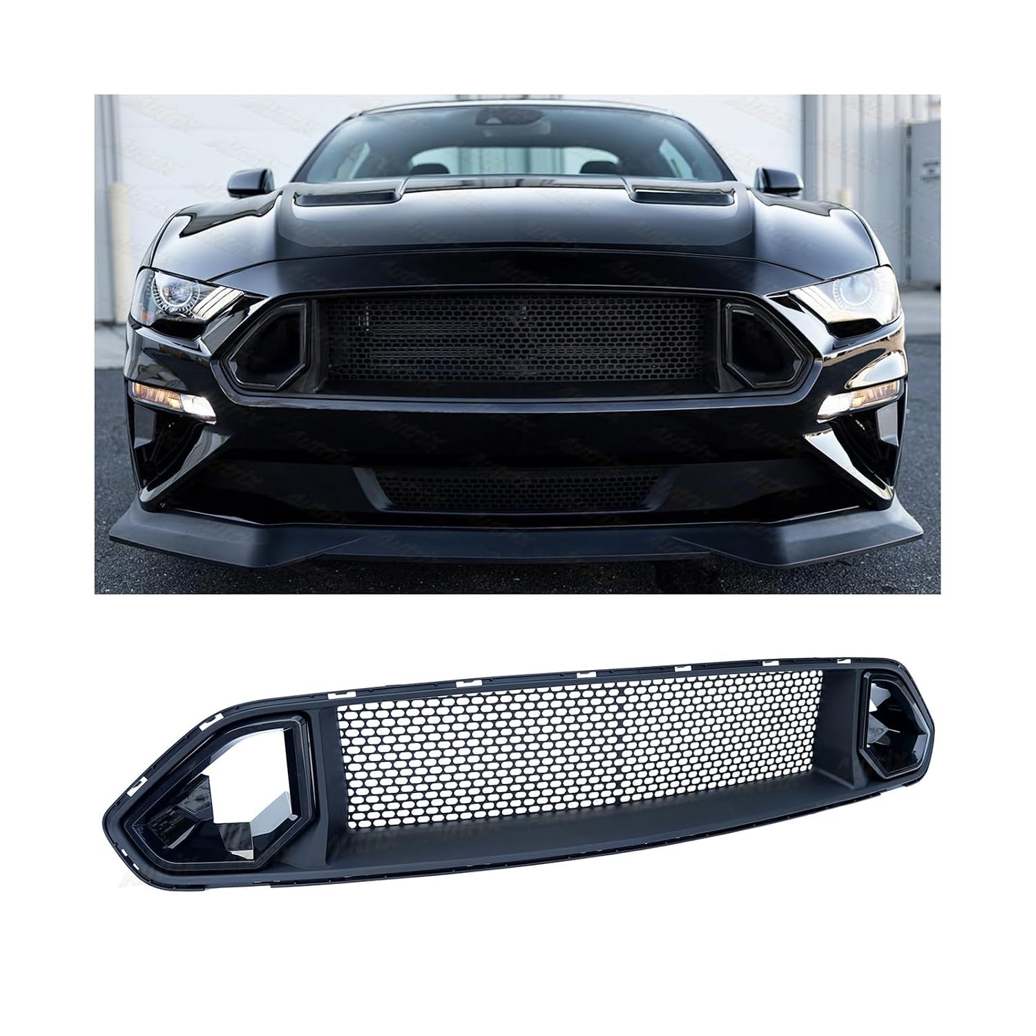 Front Upper Grille Compatible With 2018-2023 Ford Mustang
