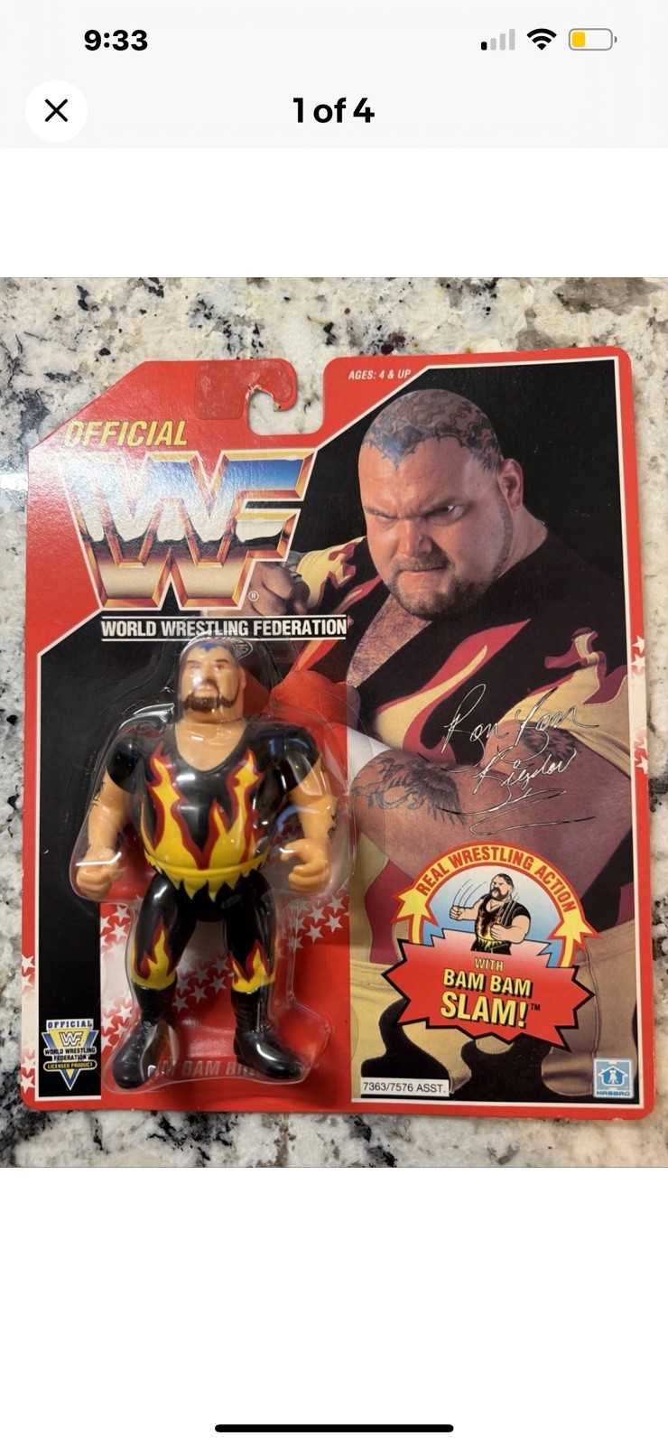 WWF Hasbro Series 8 Bam Bam Bigelow Red Card MOC Action Figure SEALED 1993 WWF Hasbro Series 8 Bam Bam Bigelow Red Card MOC Action Figure SEALED 1993