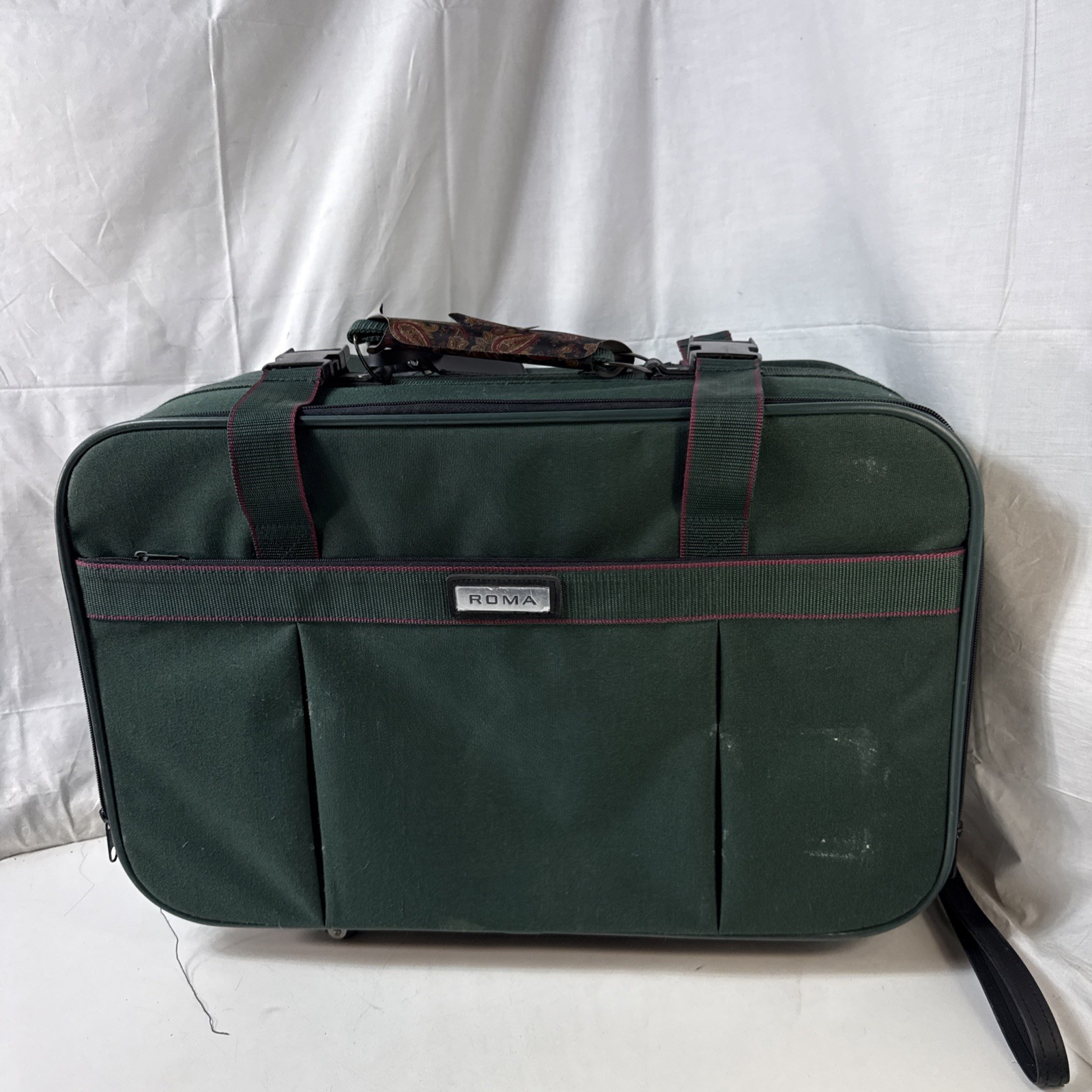 ROMA Vintage  Rolling Soft Side Carry On Luggage Suitcase Overnight Bag 14x19x22