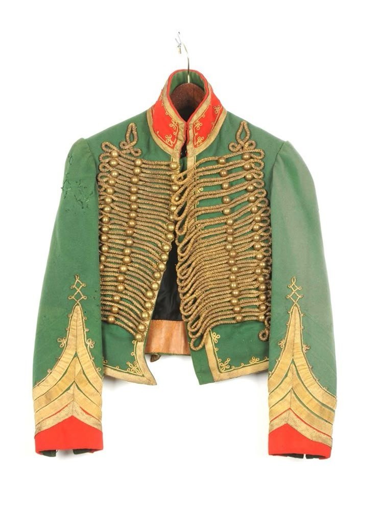 Men’s Green FRENCH Hussar Military Jacket, French green hussar jacket Men’s Green FRENCH Hussar Military Jacket, French green hussar jacket