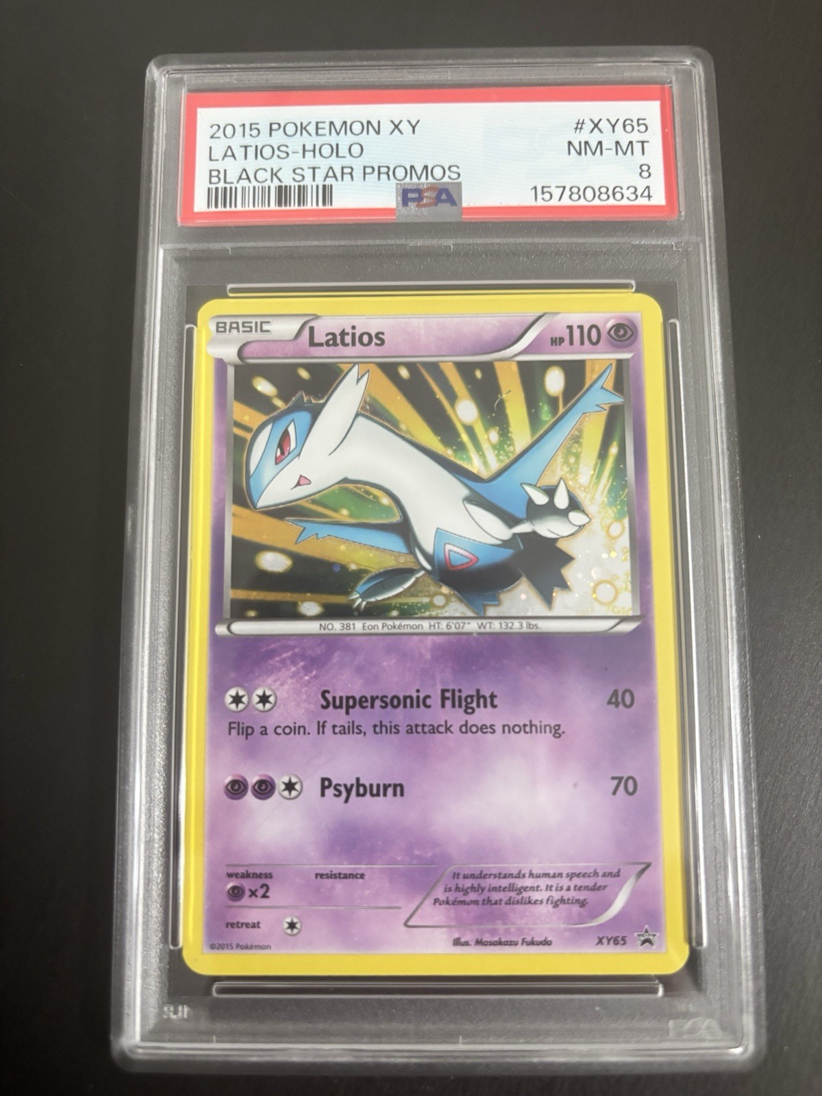 2015 POKEMON XY BLACK STAR PROMOS #XY65 Latios Holo PSA 8 NM RARE/HTF