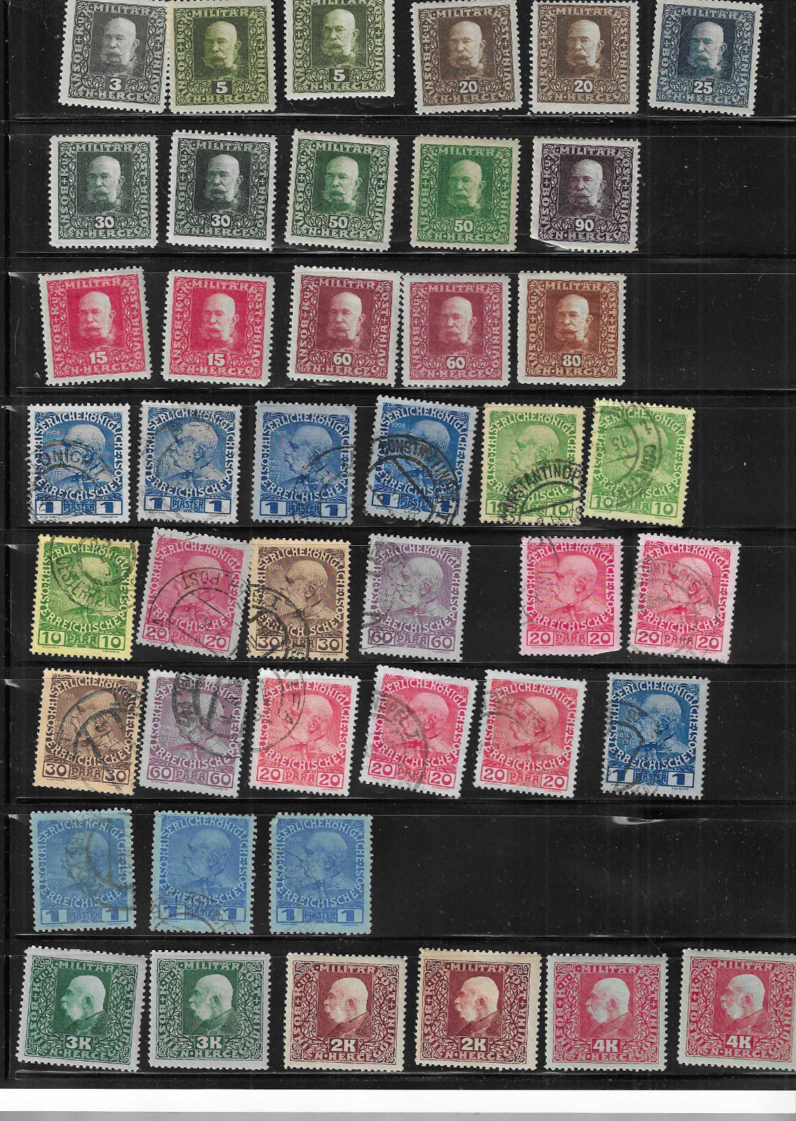 AUSTRIA BOSNIA and Herzegovina Military Post lot of 53 stamps Mint / Used see