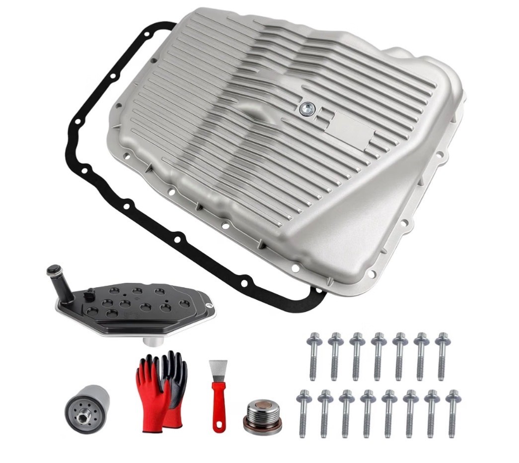 Upgraded aluminum 264-357 Oil Pan with Magnetic Drain Plug & Gasket 65RFE 68RFE