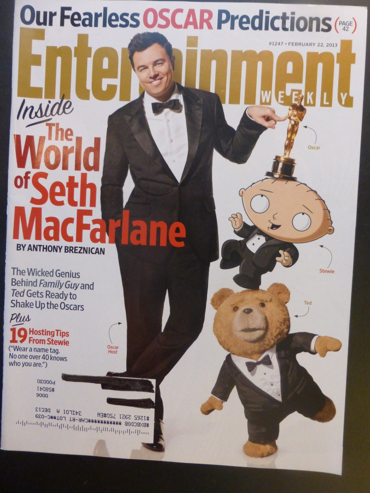 ENTERTAINMENT WEEKLY FEB 22 2013 SETH MACFARLANE OSCAR PREDICTIONS OSCAR HOST ENTERTAINMENT WEEKLY FEB 22 2013 SETH MACFARLANE OSCAR PREDICTIONS OSCAR HOST