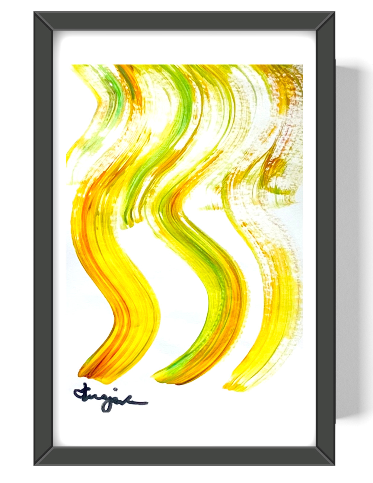 Guajardo Art Original Acrylic 9X6 Abstract Warm Rays Painting