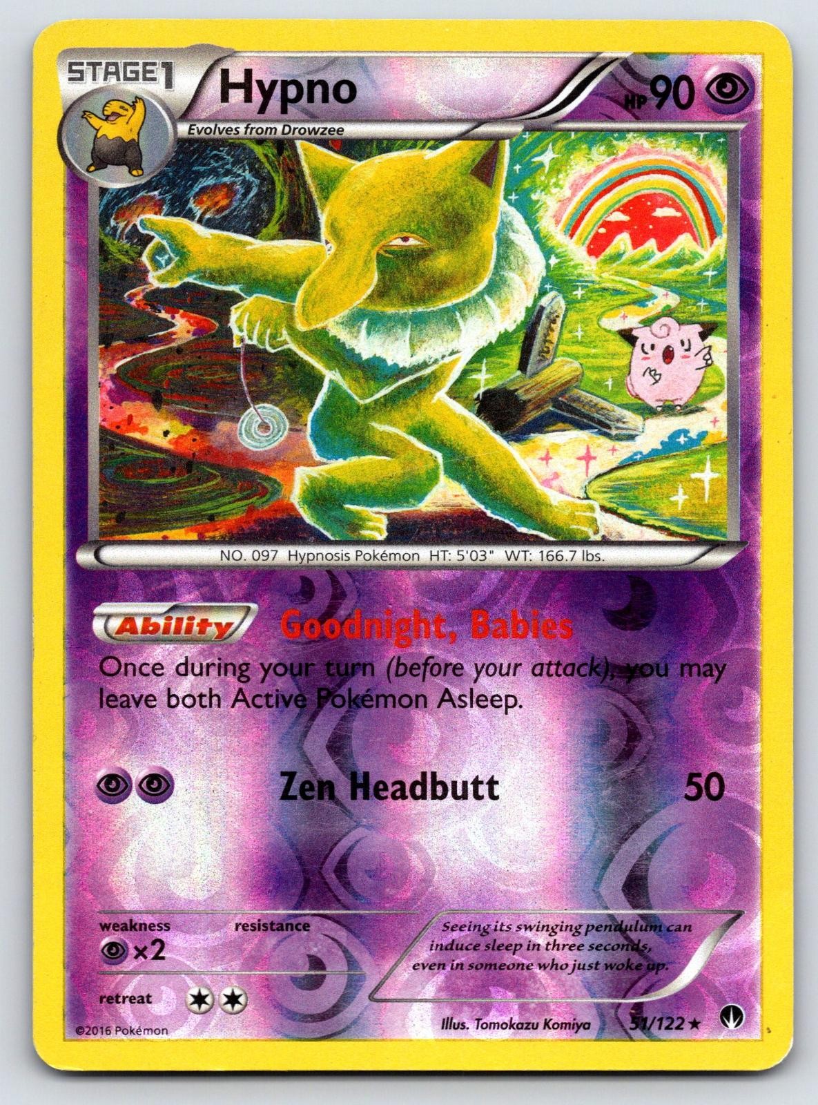 Hypno - 51/122 BREAKpoint - Reverse Holo - Rare - MP - Pokemon