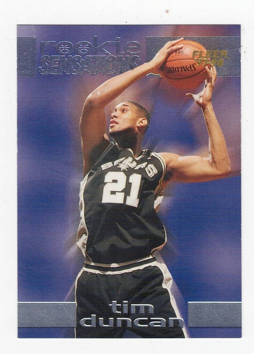 1997-98 Fleer Rookie Sensations #6RS Tim Duncan Spurs 1997-98 Fleer Rookie Sensations #6RS Tim Duncan Spurs