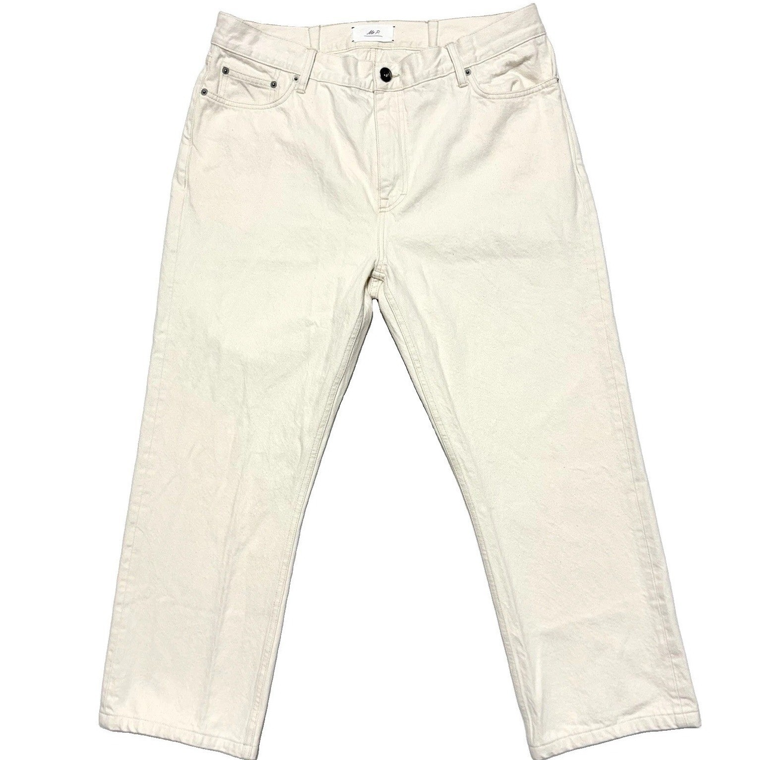 Mr P MR PORTER Organic Cotton Ecru Jeans Mens 38 Straight Leg Made In Portugal Mr P MR PORTER Organic Cotton Ecru Jeans Mens 38 Straight Leg Made In Portugal