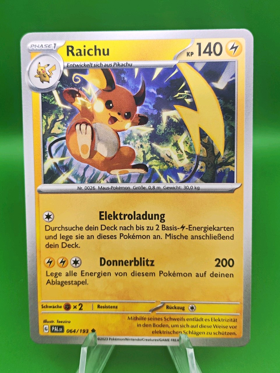 Pokemon TCG Raichu 064/193 evolutions in Paldea de nm