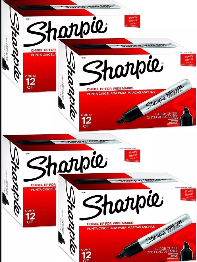 Sharpie - King Size Permanent Markers Chisel Tip Black - 48 Pack Sharpie - King Size Permanent Markers Chisel Tip Black - 48 Pack