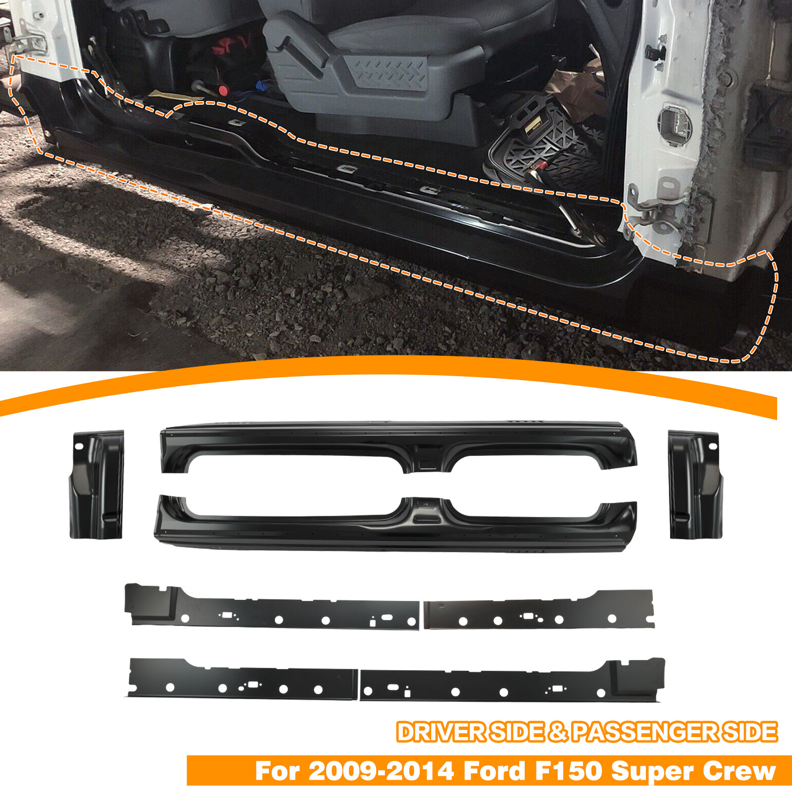 For 2009-2014 Ford Pickup F150 Super Crew Inner&Outer Rocker Panels&Cab Corners For 2009-2014 Ford Pickup F150 Super Crew Inner&Outer Rocker Panels&Cab Corners