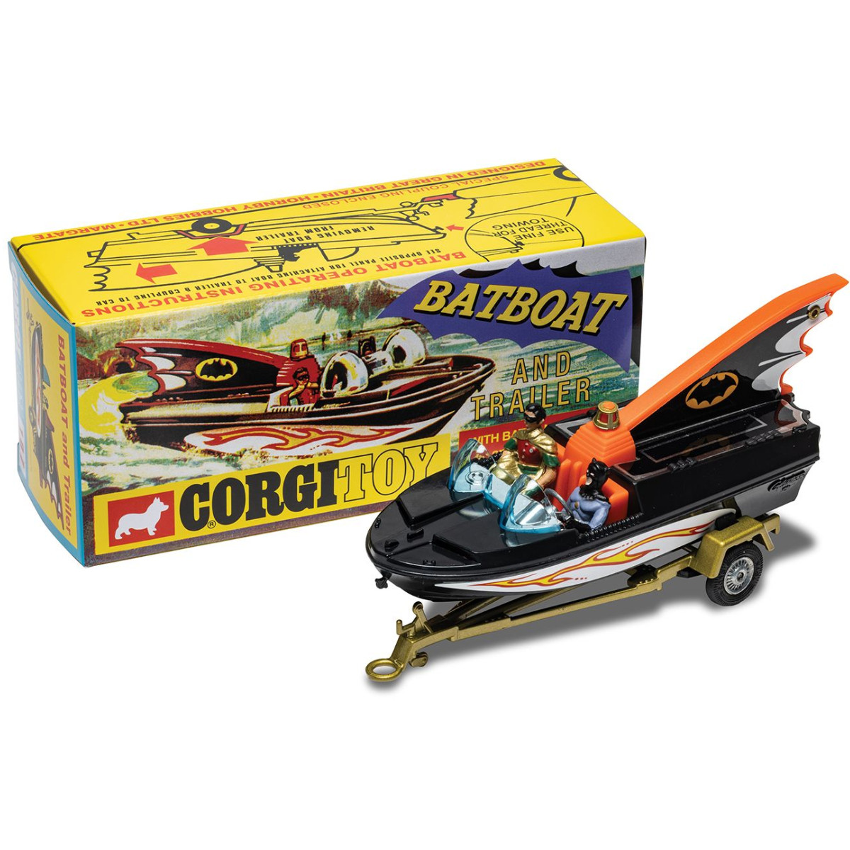 Corgi Toys Bat Boat With Batman & Robin 107 Reissue 1:43 Scale Model CD54321062