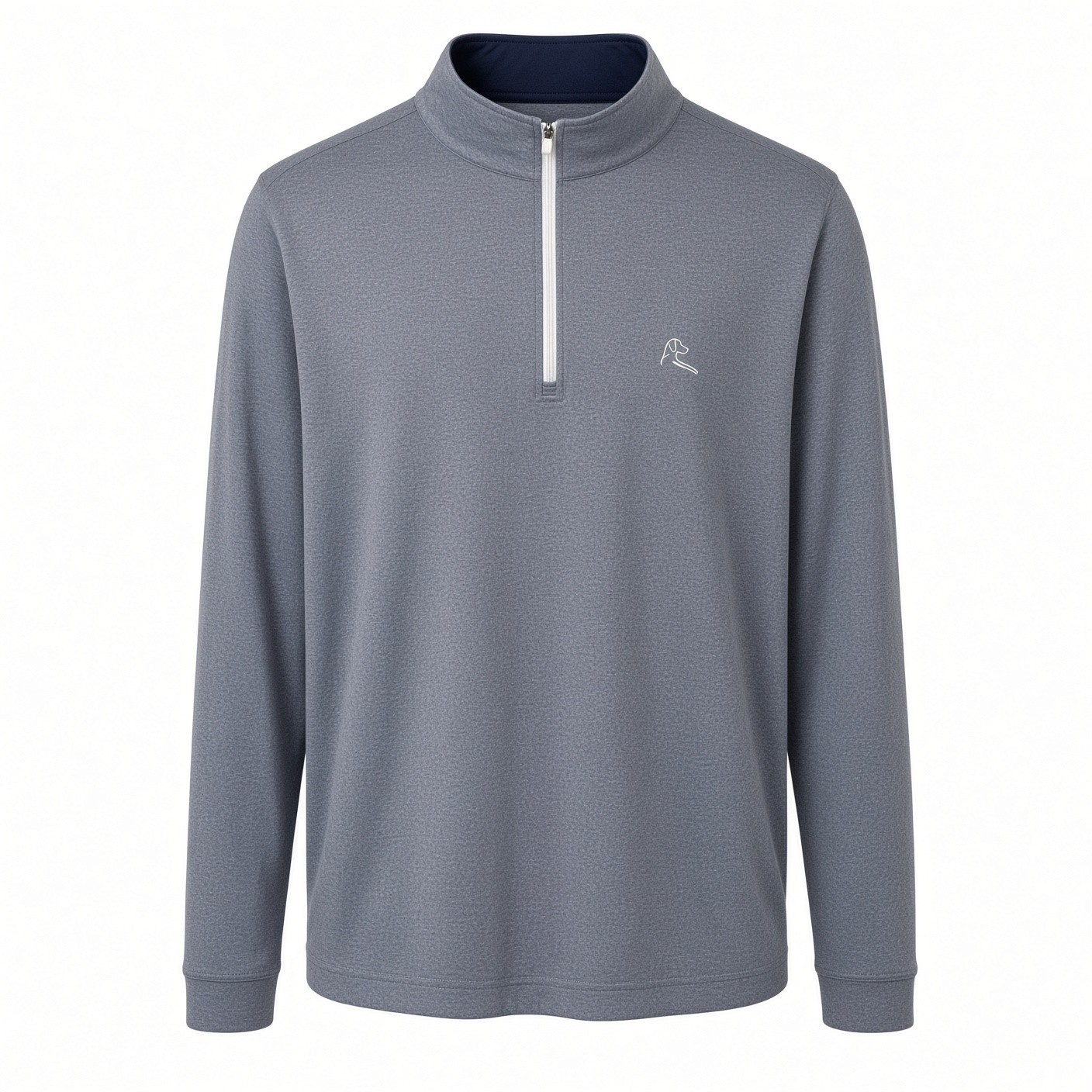 Rhoback 1/4 Zip Gray/Blue Heather Performance Pullover - Men\'s Size Large Rhoback 1/4 Zip Gray/Blue Heather Performance Pullover - Men\'s Size Large
