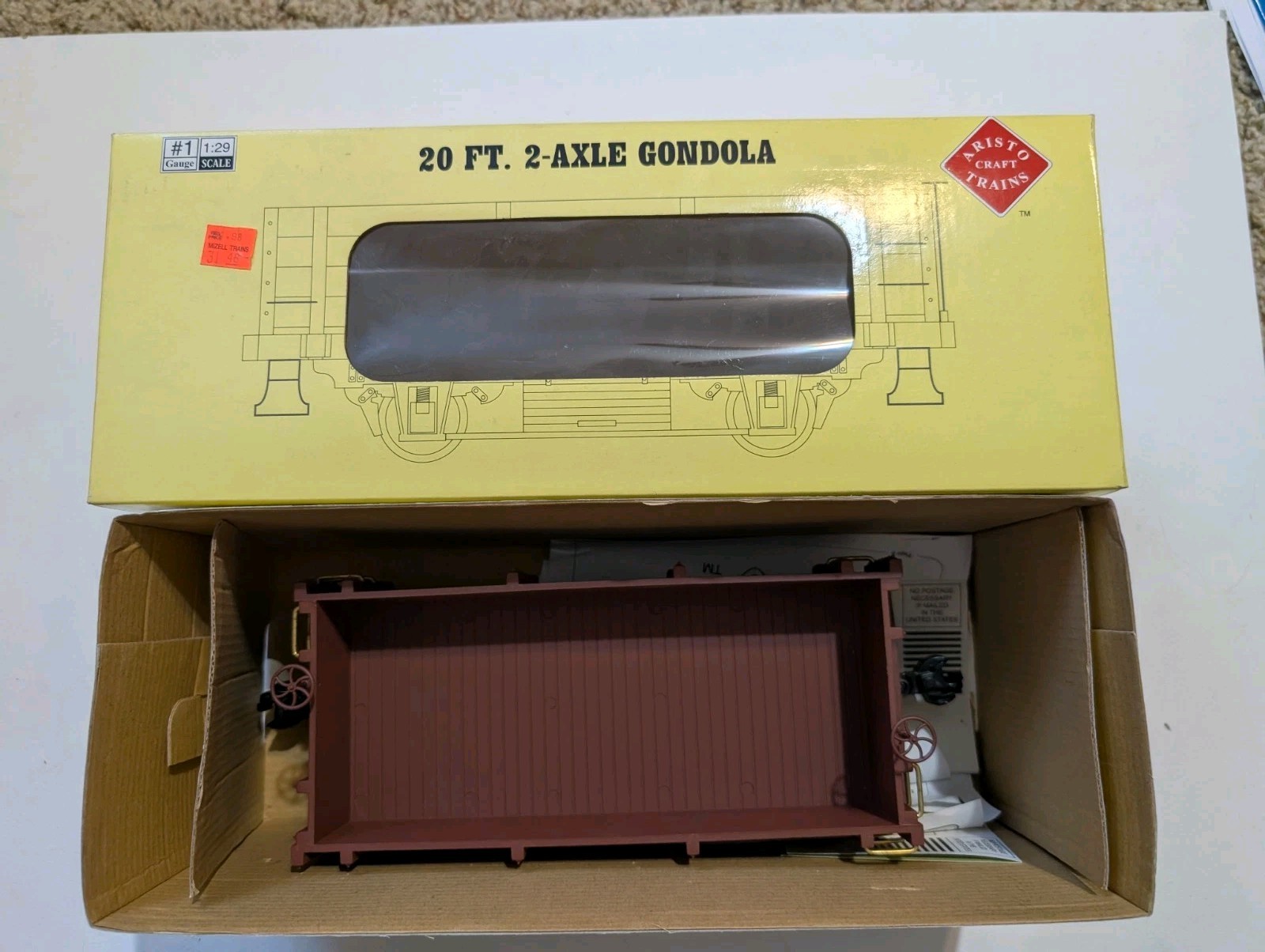 Aristo Craft A.T. & S.F. Santa Fe 20ft 2 Axle Gondola New In Box Train Car 