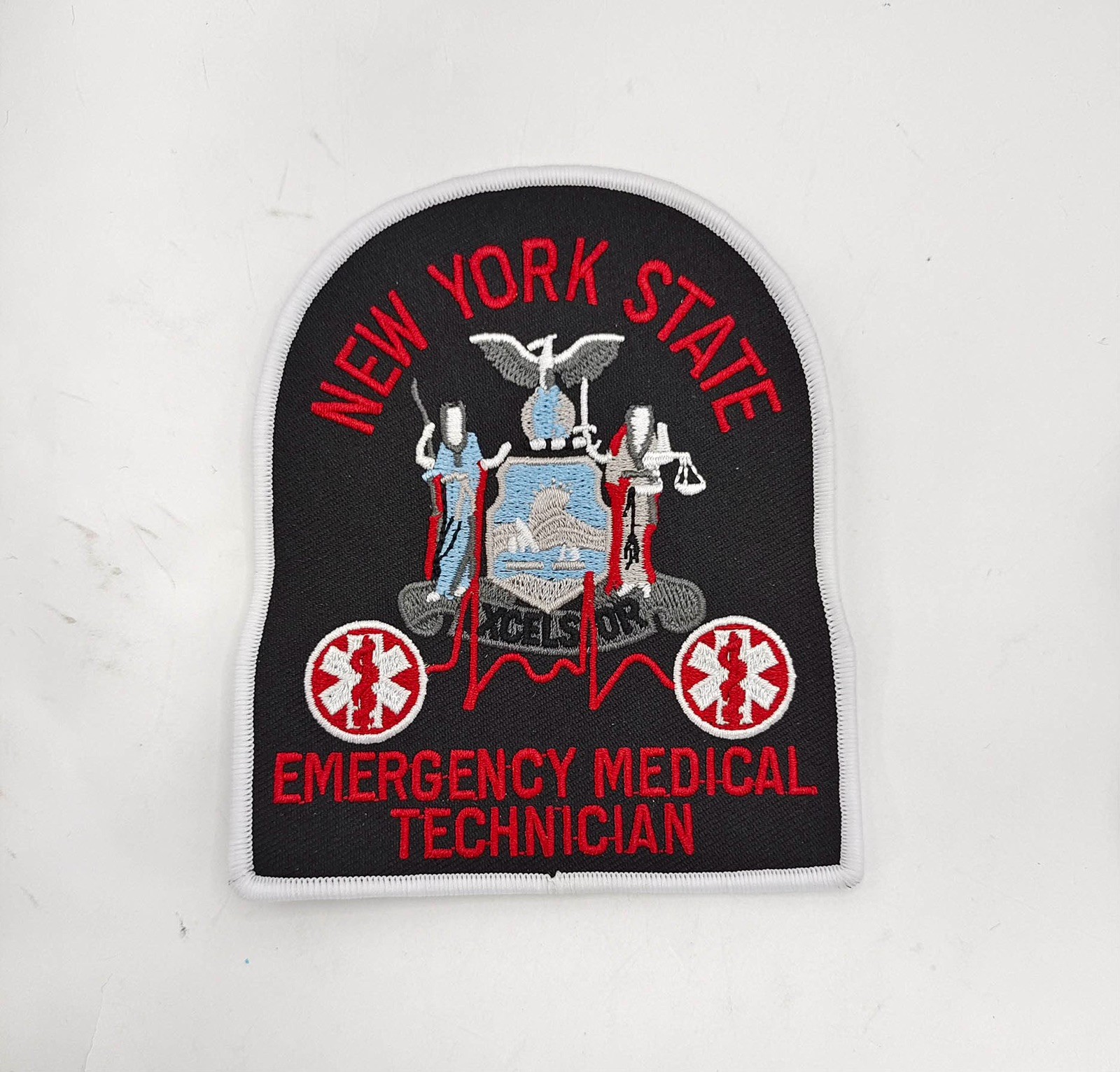 NY New York State EMT Emergency Medical Technician Patch - Red NY New York State EMT Emergency Medical Technician Patch - Red