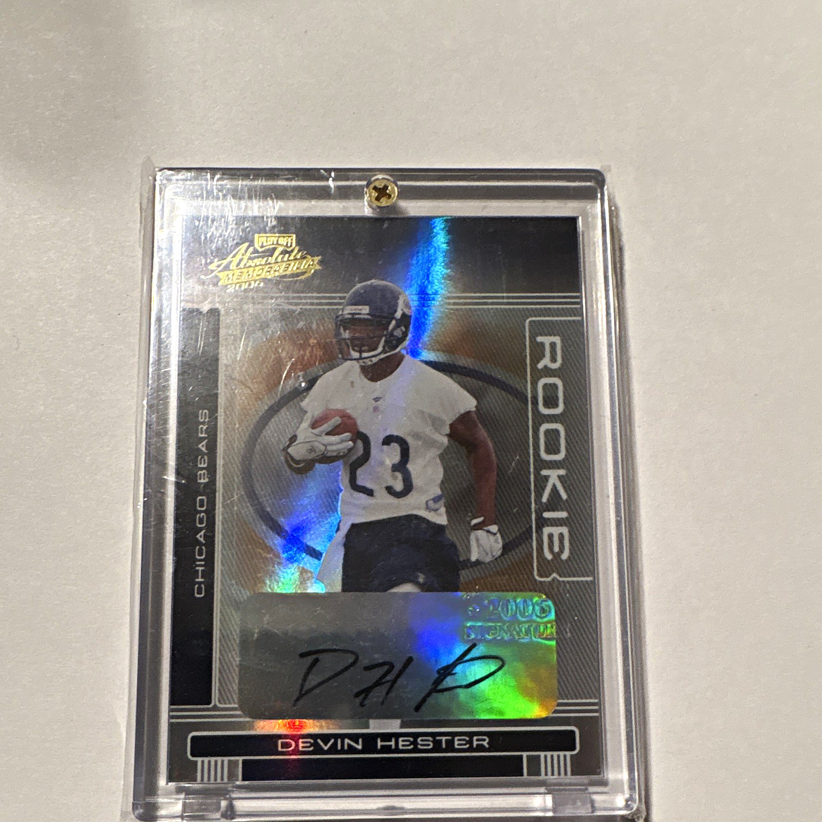 2006 Playoff Absolute Memorabilia Devin Hester Rookie Signature Auto /349 2006 Playoff Absolute Memorabilia Devin Hester Rookie Signature Auto /349