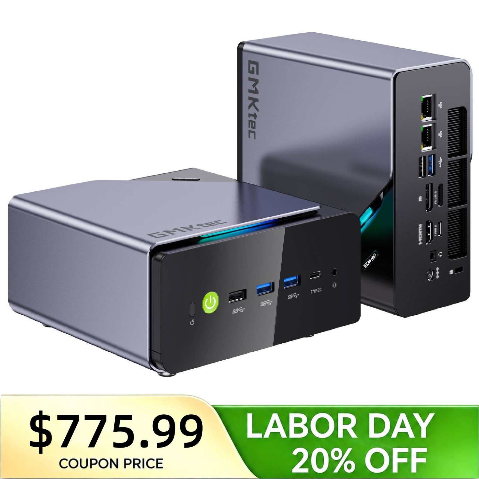 GMKtec K12 Mini Gaming PC AMD Ryzen 7 H 255 Up to 4.9GHz 32GB DDR5 RAM 512GB SSD