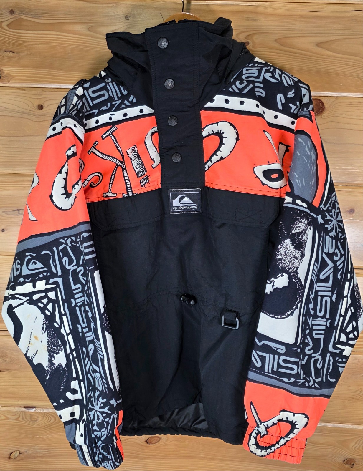VTG Quicksilver World Force Anorak Jacket 80s Geometric Men Medium Rare READ VTG Quicksilver World Force Anorak Jacket 80s Geometric Men Medium Rare READ