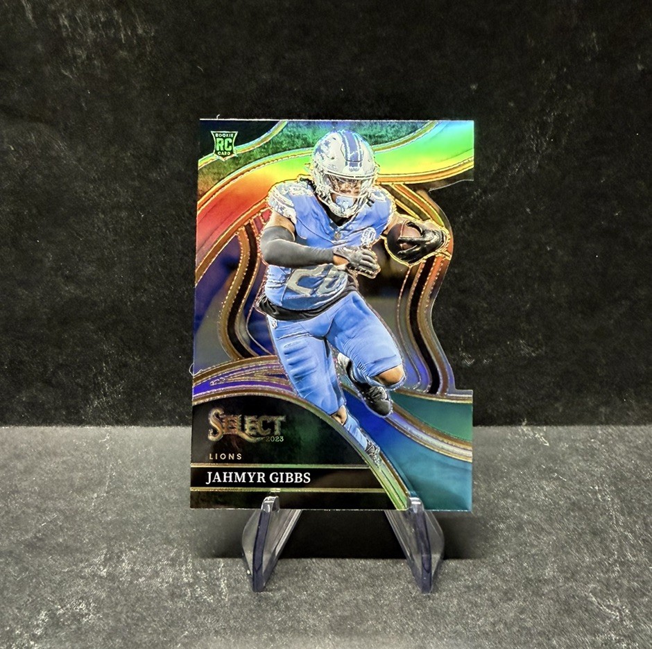 2023 Panini Select Club Level Jahmyr Gibbs #266 Black & Green Prizm Die-Cut (RC)