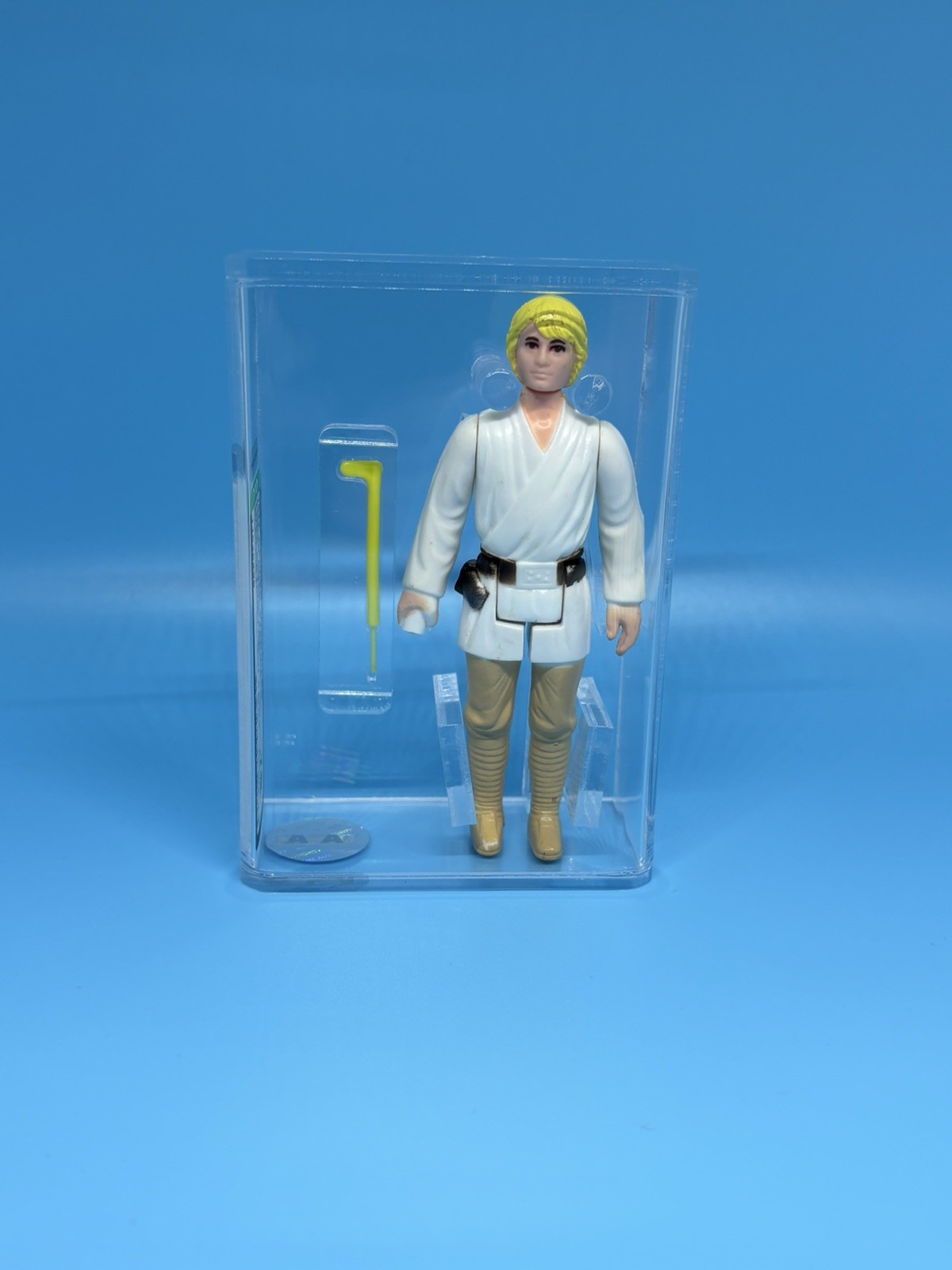 LUKE SKYWALKER STAR WARS VINTAGE KENNER 1977 BLONDE HAIR AFA GRADED 75