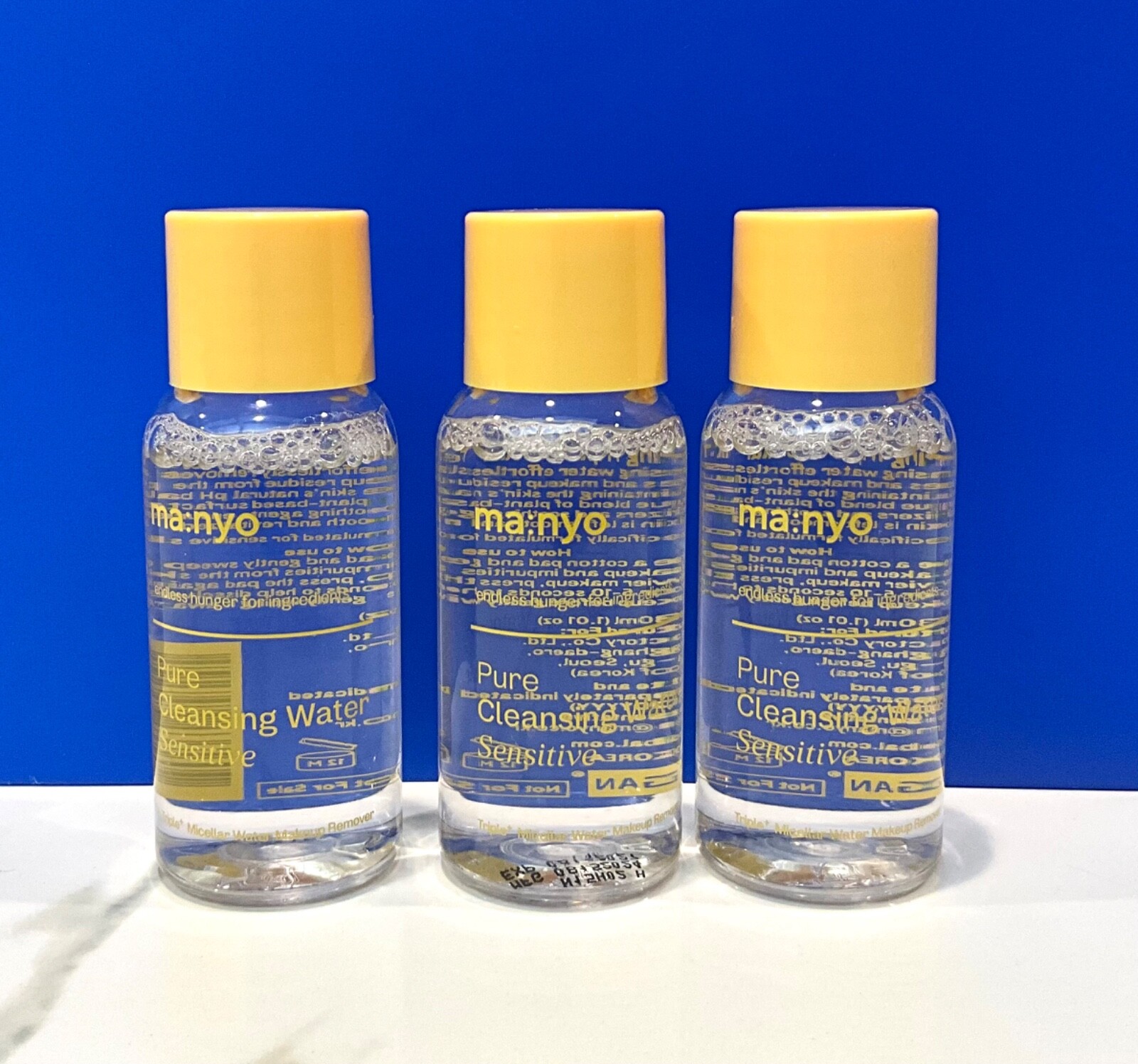 3 X MA:NYO Pure Cleansing Water Sensitive Travel Size, 1oz/ 30mL - New Sealed