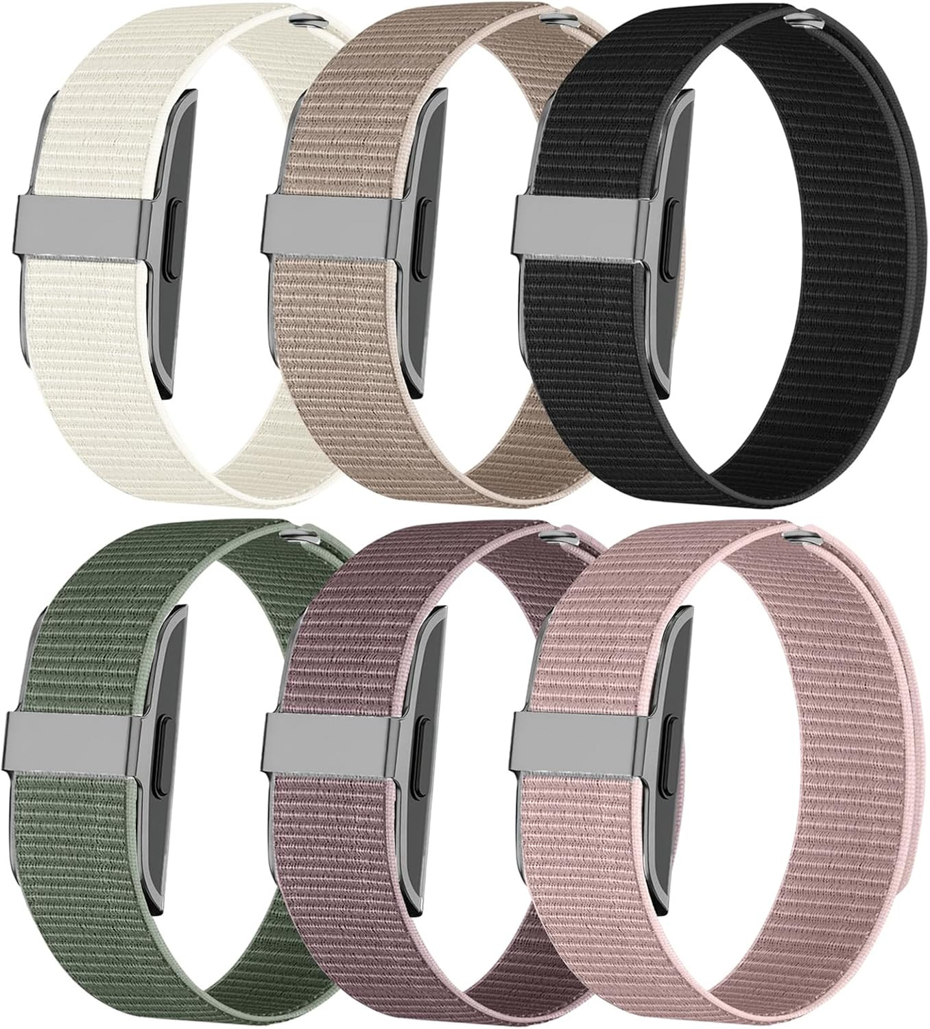 6 Pack Nylon Loop Wristband Compatible with Hume Band Replacement 1.0, Hook 6 Pack Nylon Loop Wristband Compatible with Hume Band Replacement 1.0, Hook