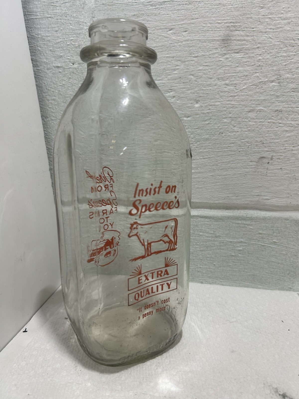 Speece’s Dairy Dauphin, Pa. Quart Pyro Milk Bottle Speece’s Dairy Dauphin, Pa. Quart Pyro Milk Bottle