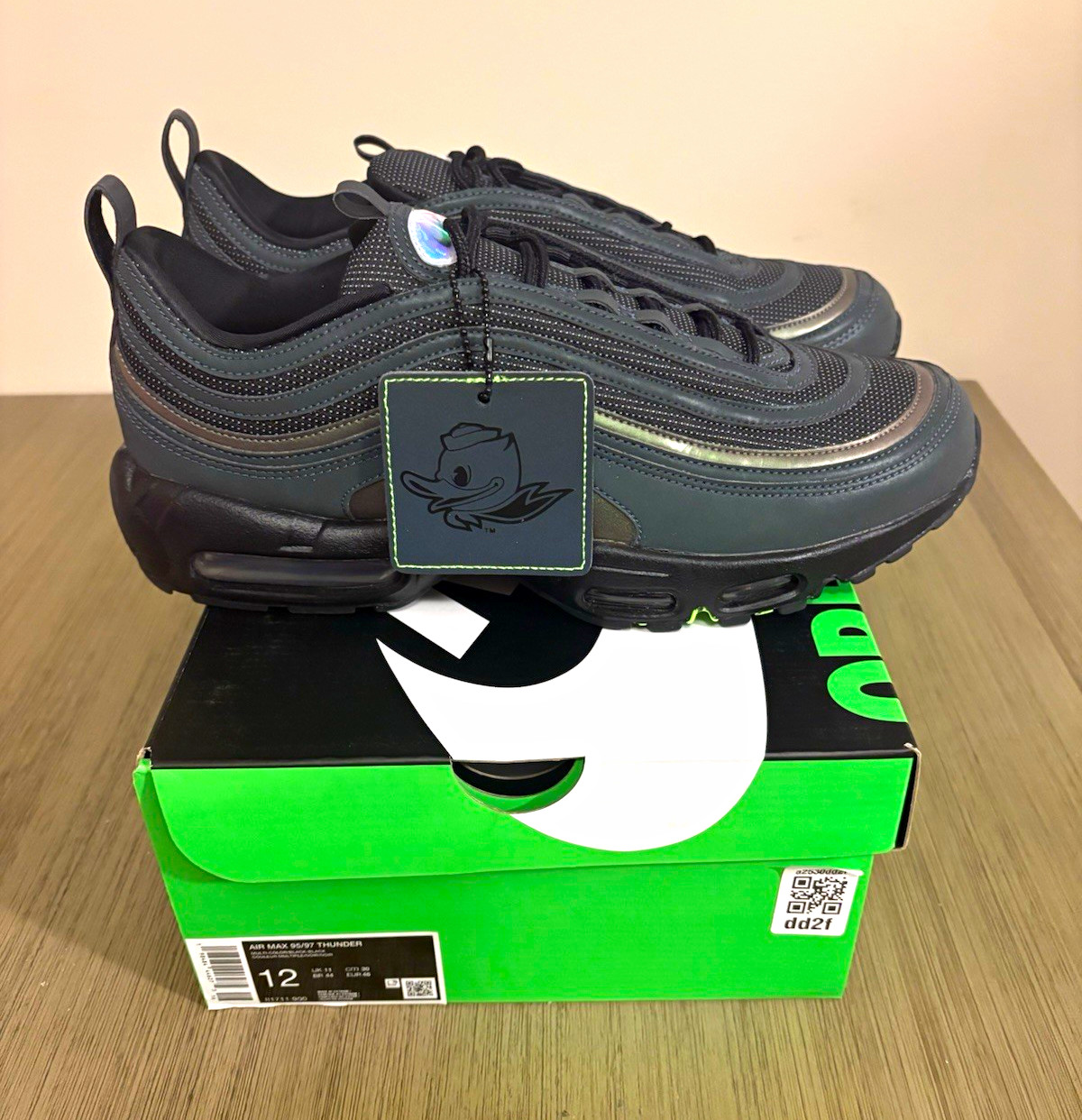 Nike Air Max 95/97 Oregon Ducks “Ducks of a Feather” THUNDER - size 12m - OG all