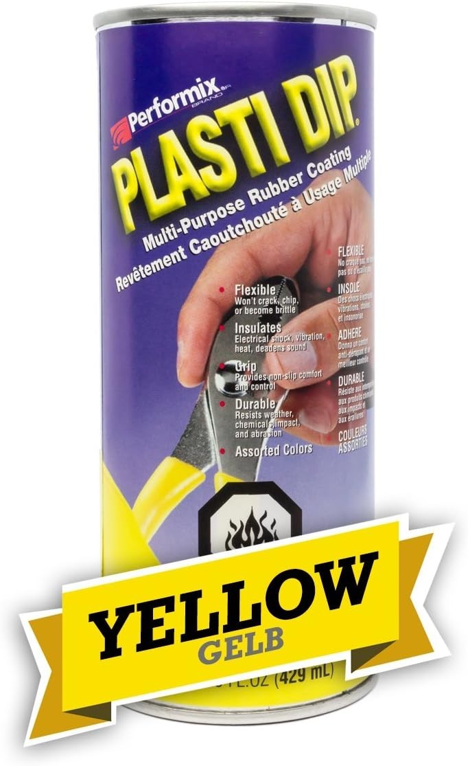Plasti Dip Yellow Rubber Coating 14.5oz Peelable Tool Handle Automotive Dip Gel