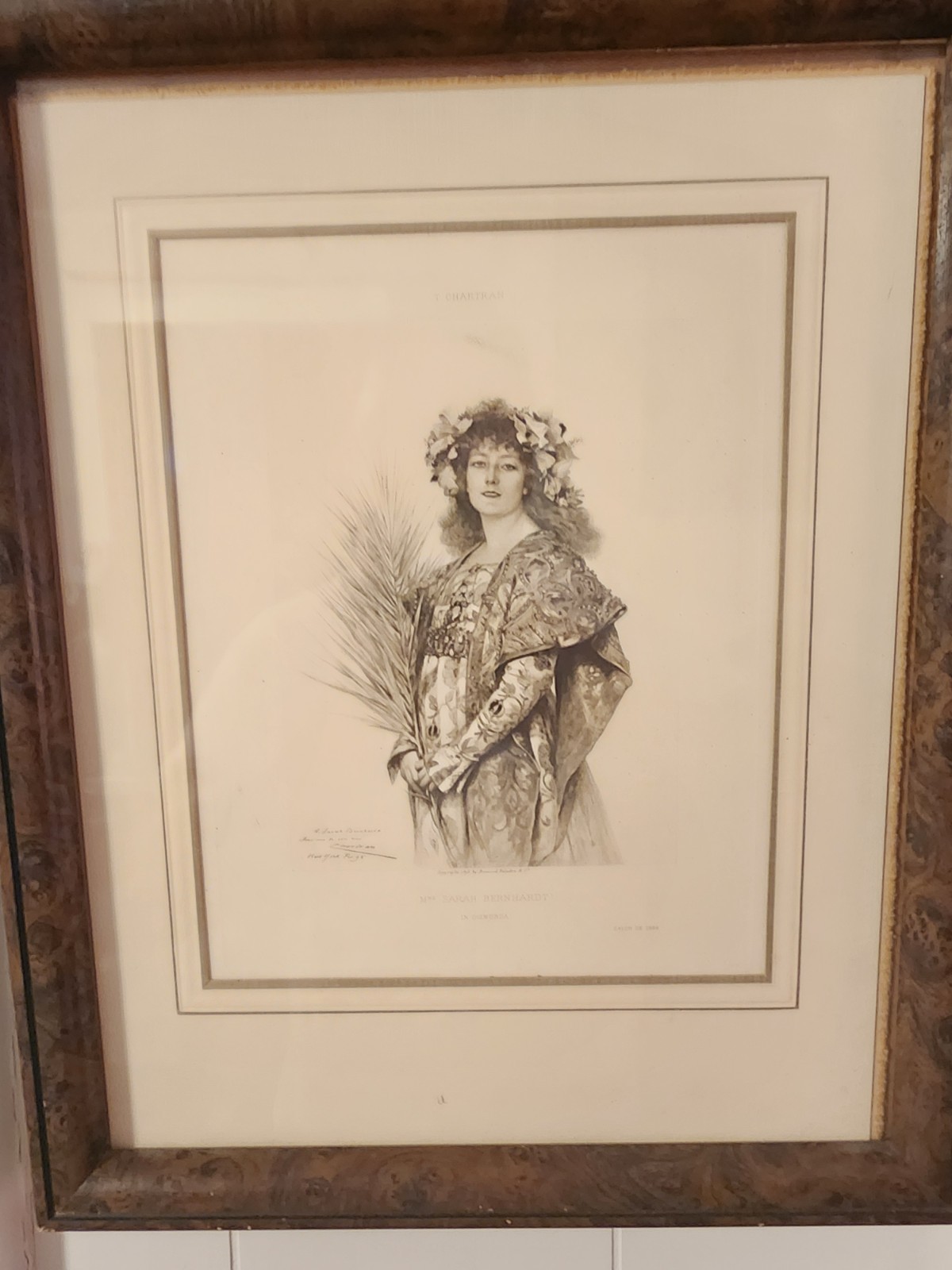 French actress Sarah Bernhardt in Gismonda 1896 by T. Chartran Art