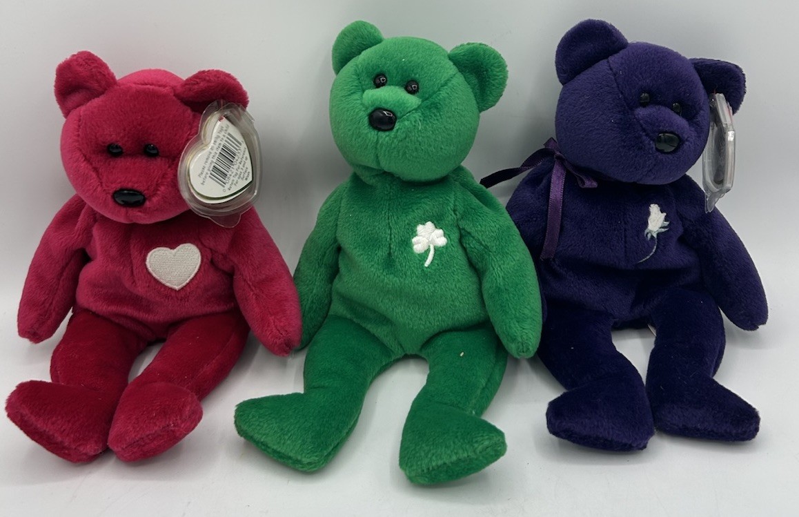 Ty Beanie Babies 9” Set Of 3 Plush Doll