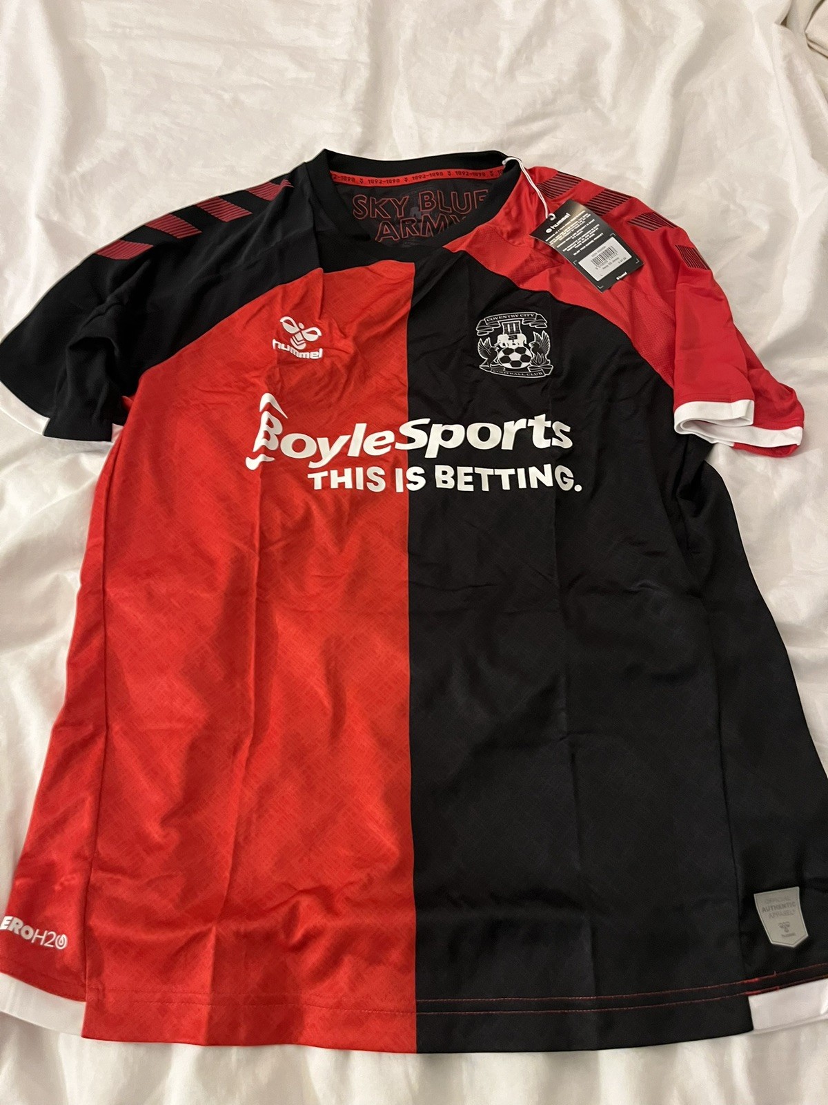 Hummel Coventry City FC EPL England Away Soccer Jersey Shirt SS Vintage CCA2