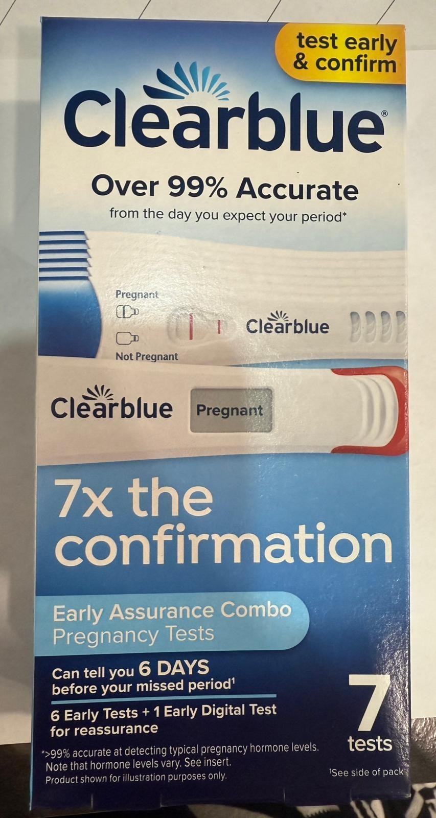 Clearblue Pregnancy Test Combo Pack, 7ct -Digital with Smart Countdown Exp 02/27